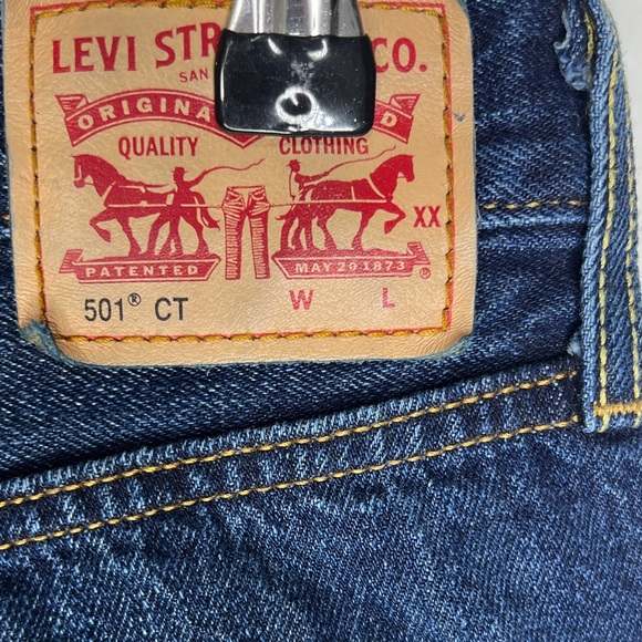 Levi's 501CT Dark Blue Straight Jeans - Picture 6 of 14